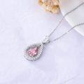 wholesale Sterling Silver Zirconia Birthstone Teardrop Pendant Necklace for Women-0-3