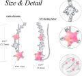 wholesale 925 Sterling Silver Pink Opal & CZ Star Ear Climber Earrings for Women Girls -0-5