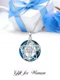 TOUPOP Sterling Silver Crystal Pentagram Star Necklace Gift For Women-0-2