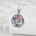 wholesale 925 Sterling Silver Multi-Color Crystal Round Celtic Knot Heart Pendant Necklaces for Women-0-2