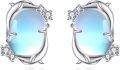 wholesale 925 Sterling Silver Dolphin Moonstone Stud Earrings for Women Girls Gift Idea-0-0