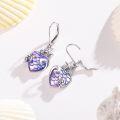 wholesale 925 Sterling Silver Heart-Shaped Mermaid Scale Turtle Drop Earrings for Women and Girls-0-1