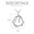 TOUPOP Sterling Silver Heart Pendant Necklace with Stone-0-2