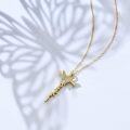 wholesale Gold Butterfly Opal Heartbeat Cross Necklace 14K Gold Plated Christian Jewelry for Women-0-2