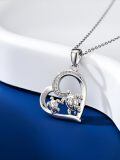 wholesale 925 Sterling Silver Mother And Child Turtle Pendant Necklace With Crystals-0-3