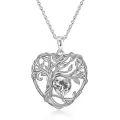 TOUPOP Sterling Silver Diamond Tree Of Life Pendant Necklace-0-0