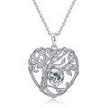TOUPOP Sterling Silver Diamond Tree Of Life Pendant Necklace-0-0