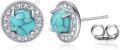 wholesale 925 Sterling Silver Turquoise Stud Earrings with Blue Gemstone for Women-0-0