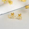 wholesale 14k Gold Infinity Stud Earrings with Moissanite for Women-0-4