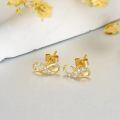 wholesale 14k Yellow Gold Infinity Moissanite Stud Earrings For Women-0-4