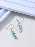 wholesale 925 Sterling Silver Seahorse Opal Drop Earrings - Beach  for Women-0-1