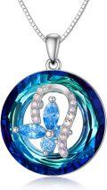 wholesale TOUPOP Butterfly Necklaces For Women Butterfly Gift Butterfly Pendant S925 Sterling Silver For Women Daughter Girlfriend Sister Mother Day Birthday (blue Crystal) -0-0