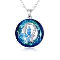 TOUPOP Sterling Silver Blue Crystal Butterfly Necklace Pendant Gift for Women-0-0