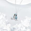 wholesale 925 Sterling Silver Blue Owl Pendant Necklace for Women s-0-2