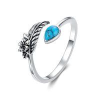 wholesale 925 Sterling Silver Turquoise Adjustable Flower Ring Women s Gift-Feather I