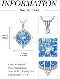 wholesale 925 Sterling Silver Blue Opal Celtic Knot Witch Pendant Necklace s for Women-0-3