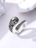 wholesale Sterling Silver Sun Moon Bee Celtic Tree Life Lotus Spoon Adjustable Open Ring Unisex Gift-0-2