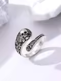 wholesale 925 Sterling Silver Sun Moon Bee Celtic Tree Life Lotus Spoon Adjustable Open Ring Unisex Gift-0-2