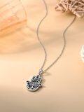 wholesale 925 Sterling Silver Abalone Shell Hamsa Tree Of Life Pendant Necklace-0-3