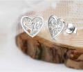 wholesale 925 Sterling Silver Tree of Life Heart Stud Earrings for Women Hypoallergenic s with Gift Box-0-7