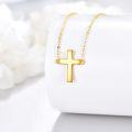wholesale 14K Gold Small Cross Pendant Chain Necklaces Minimalist Religious  for Girls and Women-0-2