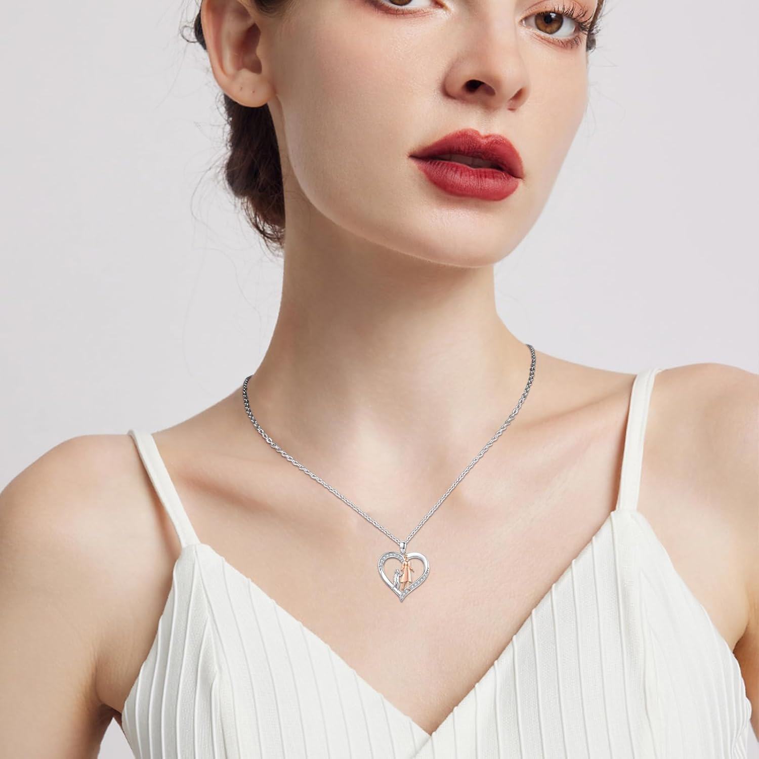 Sterling Silver Mother Necklace Mom Jewelry Mama Pendant Women s Gift-0-3