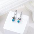 wholesale 925 Silver Skull Hook Earrings 14mm Punk Rock Halloween Jewelry Gift for Women Men-0-4