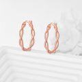 wholesale Sterling Silver Hypoallergenic Lightweight Twisted Hoop Earrings with Click Top-0-7
