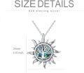 wholesale 925 Sterling Silver Tree of Life Abalone Shell Pendant Necklace for Women Mother's Day Gift-0-5