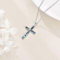 wholesale 925 Sterling Silver Abalone Shell Inlay Filigree Cross Pendant Necklace  for Women-0-3