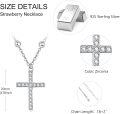 wholesale 925 Sterling Silver 925 CZ Cross Pendant Beaded Chain Necklace for Women and Girls-0-4