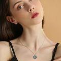 wholesale 925 Sterling Silver Pentagram Mushroom Abalone Shell Oval Pendant Necklace For Women-0-2