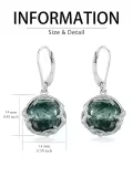 TOUPOP Sterling Silver Round Gemstone Filigree Bohemian Dangle Drop Earrings-0-5