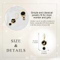 wholesale 925 Sterling Silver Gold Plated Black Onyx Howling Wolf Dangle Earrings-0-4