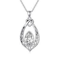 wholesale 925 Sterling Silver Celtic Knot Pendant With Turquoise-Clear White