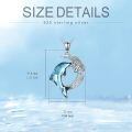 TOUPOP Sterling Silver Crystal Dolphin Pendant Necklace-0-4