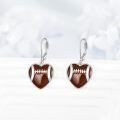 wholesale 925 Sterling Silver Football Heart Dangle Drop Sports Earrings Gifts for Women-0-2