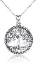 wholesale Sterling Silver Tree of Life Locket Necklace w Pendant for Women-0-0