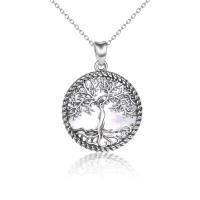 wholesale 925 Sterling Silver Tree Of Life Pendant With Mother Of Pearl Inlay-white mother of pearl