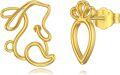 wholesale 14K Gold Cutout Bunny Stud Earrings Adorable Rabbit s for Girls and Women-0-0