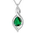 TOUPOP 925 Sterling Silver Teardrop Birthstone Necklace Infinity Love Jewelry Gift-0-0