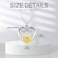 wholesale 925 Sterling Silver Two Tone Heart Pendant Necklace With Lab Created Moissanite For Women-0-4