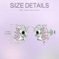 wholesale Unicorn Earrings 925 Sterling Silver Unicorn Stud Earrings Jewelry Gifts For Women Daughter Birthday -0-4