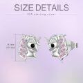 TOUPOP 925 Sterling Silver Crystal Unicorn Stud Earrings-0-4
