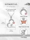 wholesale 925 Sterling Silver Elephant & Butterfly Heart Pendant Necklaces for Girls Gifts-0-5