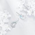 wholesale 925 Sterling Silver Crescent Moon & Cat Drop Earrings for Women Girls Gifts-0-4