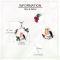 wholesale 925 Sterling Silver Robin Bird Charm Necklace with Holly Leaves and Berries Gifts for Women-0-3