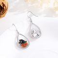 wholesale 925 Sterling Silver Crescent Moon with Cat and Stone Drop Earrings for Women - Halloween  Ideas-0-2