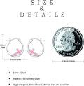 wholesale 925 Sterling Silver 925 Pink Opal Cross Huggie Hoop Earrings for Women & Girls-0-5
