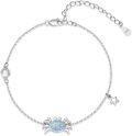 wholesale 925 Sterling Silver Blue Crystal Crab Charm Anklet with Starfish Pendant-0-0